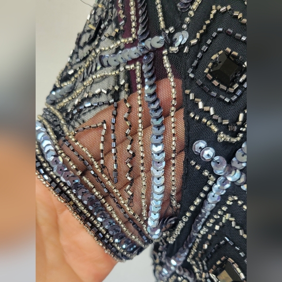 NWT Adrianna Papell 1920s inspired beaded gown - Picture 3 of 16